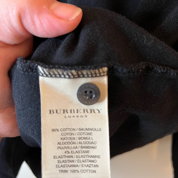 Burberry London Women's Long Sleeve Polo Shirt Black L EUC - Picture 6 of 6